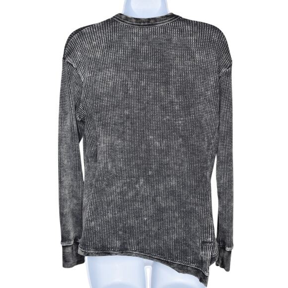 Splendid Sweater Womens XS Acid Wash Grunge Y2K Whimsigoth Asymmetrical Black - Picture 5 of 10